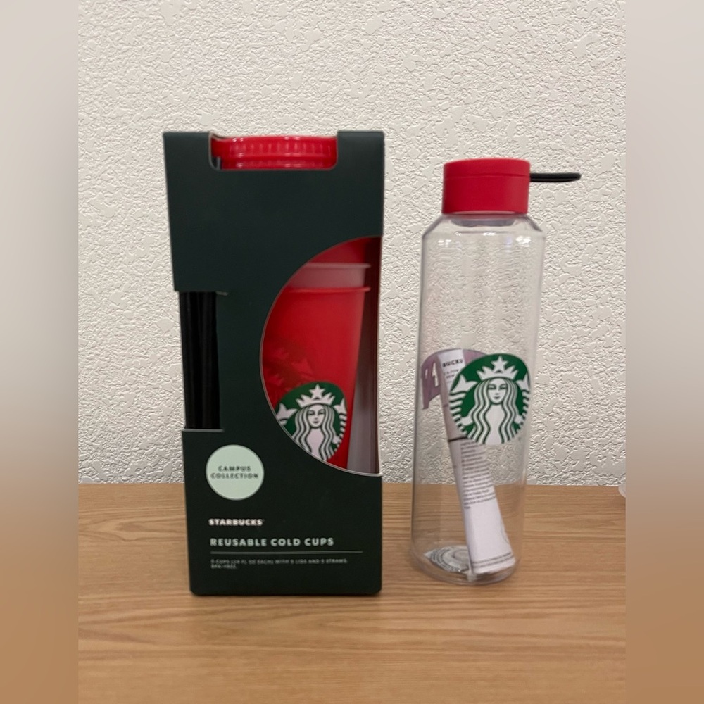 NWT STARBUCKS UNLV College Collection 5 Reusable Cold Cup Set and Water Bottle - Picture 4 of 6